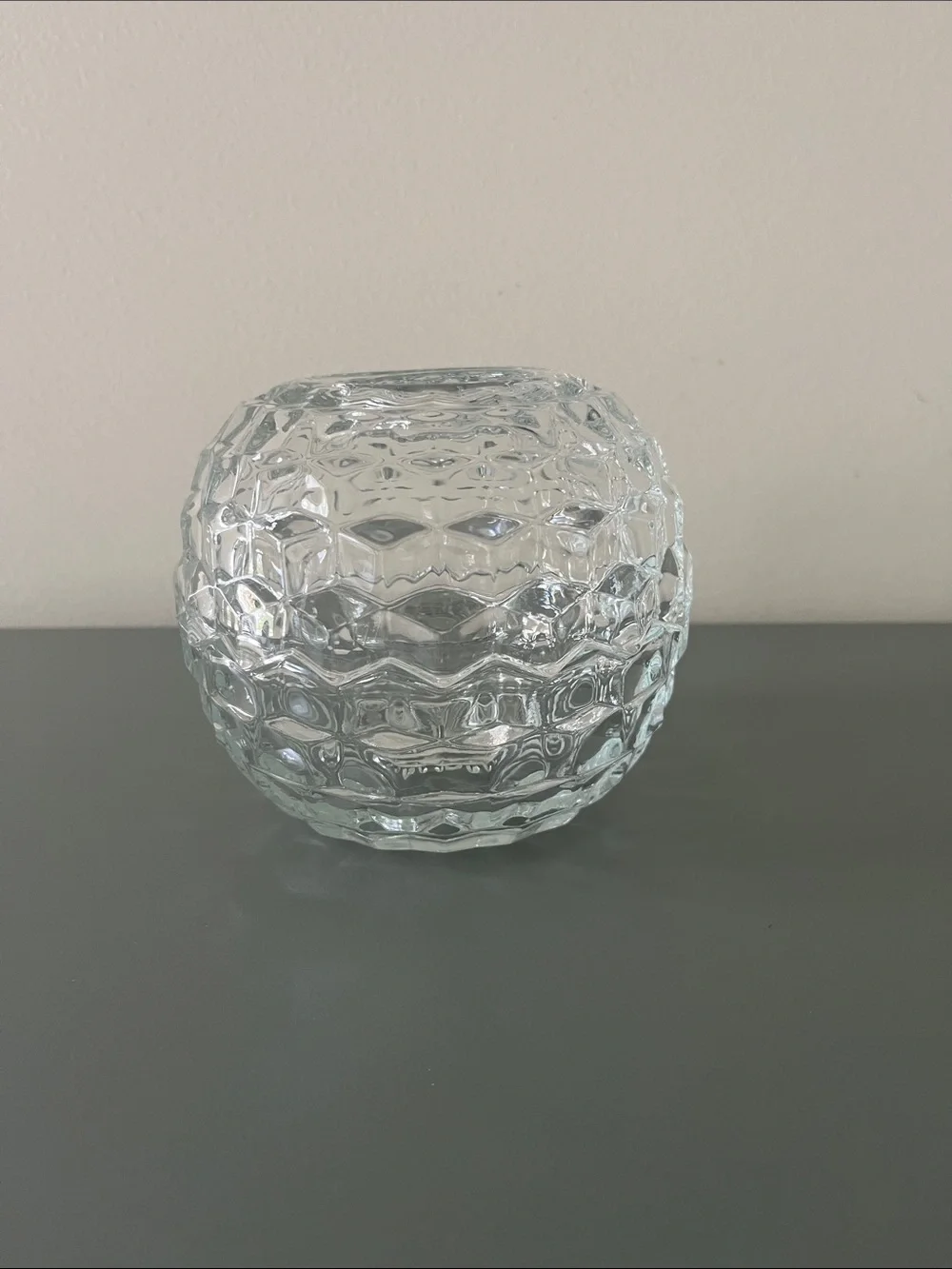 Vintage Fostoria by Homco “Cubist” Diamond Pattern Fairy Lamp